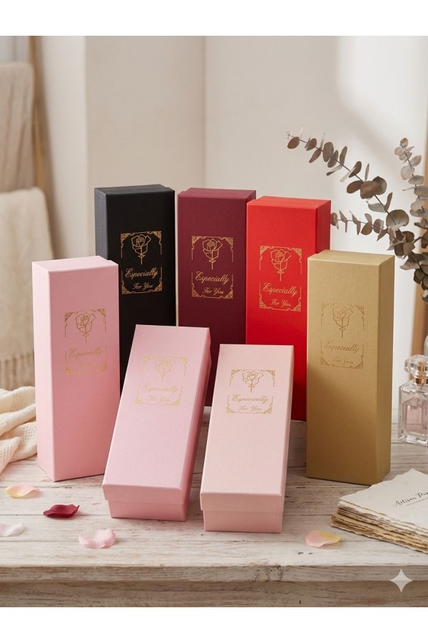 3 LÜ LÜKS DİKEY GÜL VE ÇİÇEK HEDİYE KUTUSU SETİ