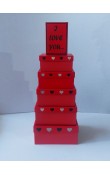 6 LI LOVE DESEN HEDİYE KUTUSU - KIRMIZI